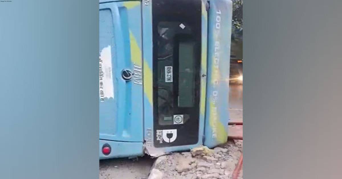 DTC electric bus overturns in Delhi's Rohini, injuring four; driver detained